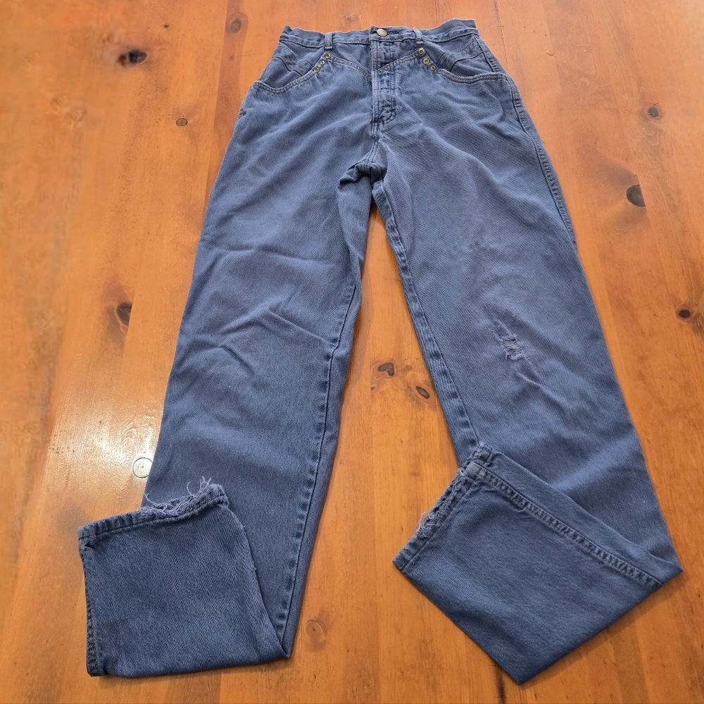 Vintage Rocky Mountain High Waisted Denim Blue Jeans Missing Tags *lots Of Flaws